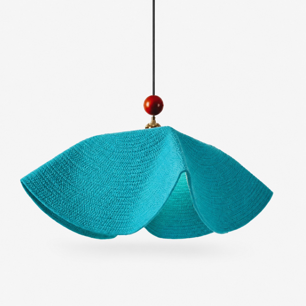Blue woven fabric pendant lamp