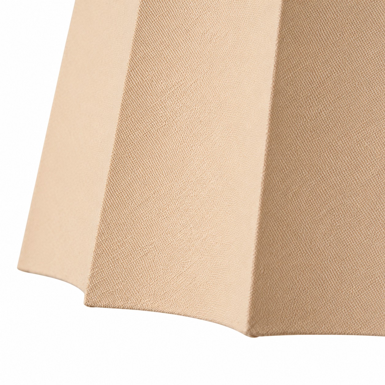 Pleated fabric shade texture close-up of the floor lamp