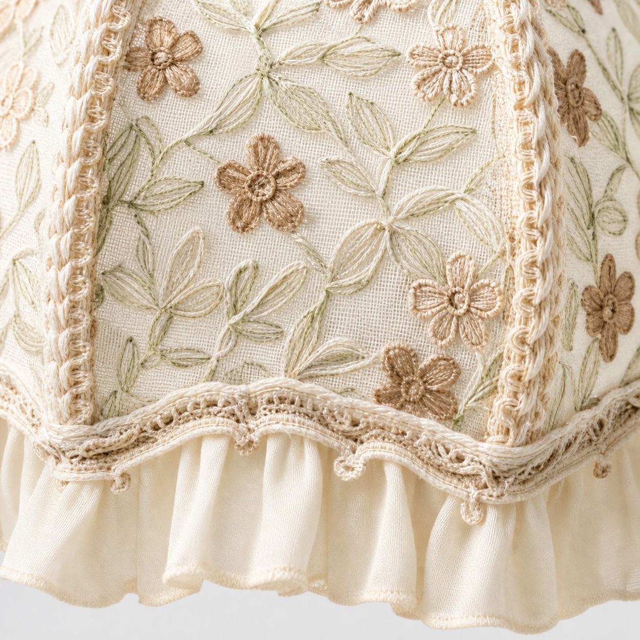 Embroidered Floral Ruffle Table Lamp 2