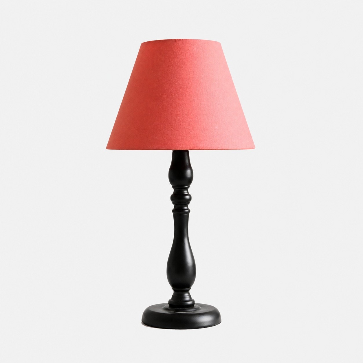 Washed Red fabric shade table lamp