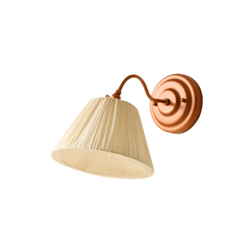 Cream Pleated Shade / Copper-Gold Arm