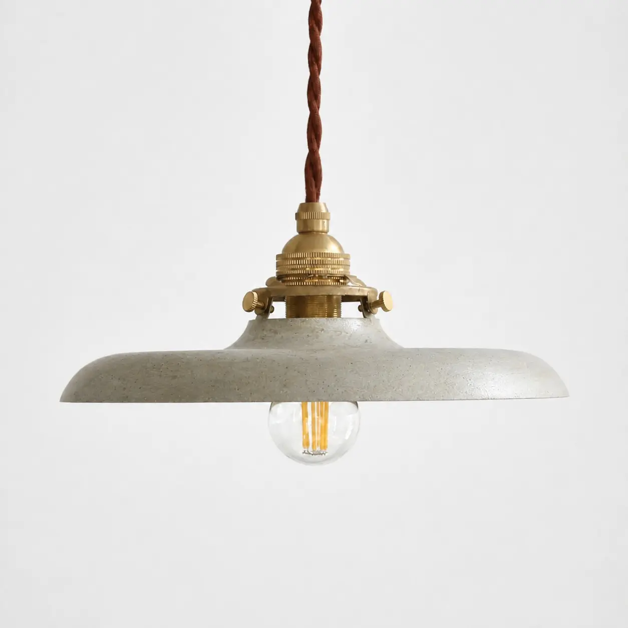Lampada a sospensione industriale color argento anticato