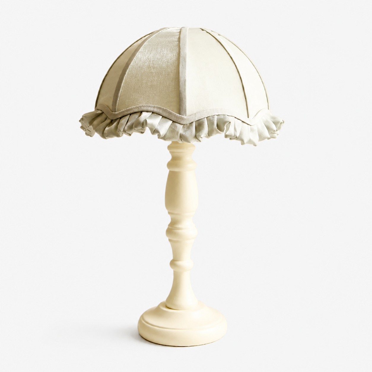 Ice green color fabric shade wood table lamp