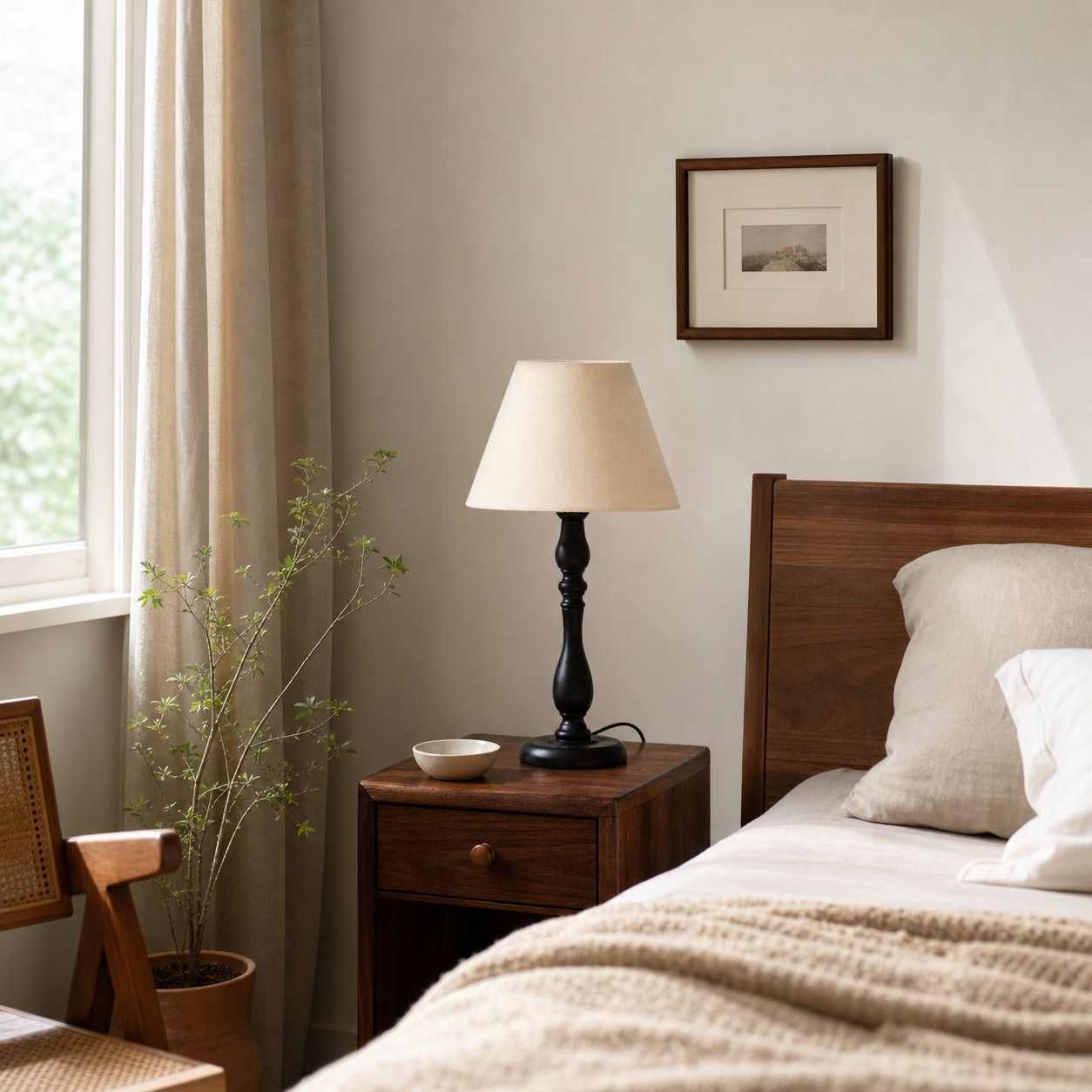 A small lamp for layered bedrooms, reading corners, and quiet living rooms.
